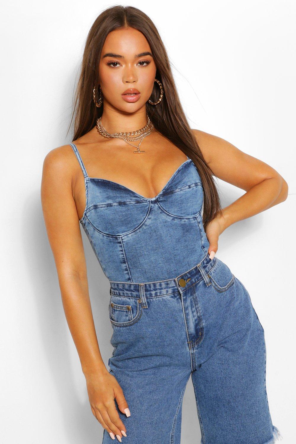 Blue hotsell jean bodysuit